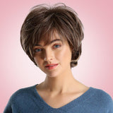 Maxbell 11" Soft Fluffy Short Straight Bob Style Natural Synthetic Curly Full Wig