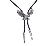 Maxbell Alloy Bolo Tie Eagle Pendant Necktie Jewelry Retro Style Adjustable Necklace Argent