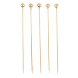 Max 5Pcs/set Stainless steel Cocktail Picks Cocktail Fruit Sticks Bar Tools Bead -Gold