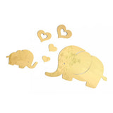 Max Mirror Wall Stickers Heart Elephants Decal DIY Home Room Decoration Golden