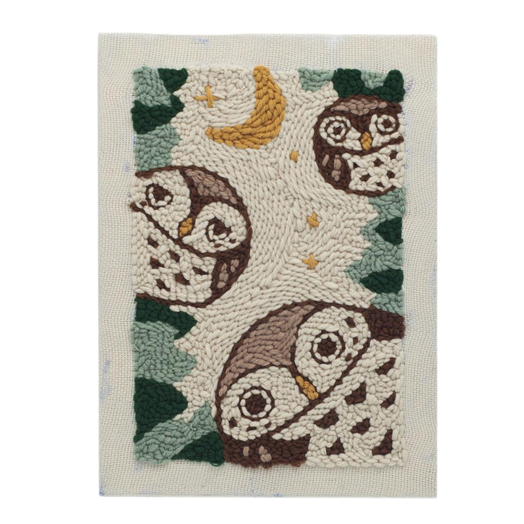 Maxbell 1 Set Owls Punch Needle Kits with Punch Embroidery Pen DIY Crafts
