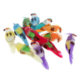 Max Maxb 12Pcs Foam Birds Feather Simulation Parrot for Party Wedding Decor with Claw