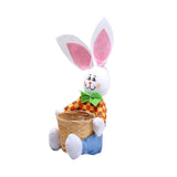 Maxbell Funny Easter Rabbit Basket Eggs Candy Gift Basket Crafts Decoration Home Blue Pants