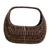 Maxbell Flower Basket Decor Decorative Woven Basket for Bedroom Living Room Ceremony Dark Brown