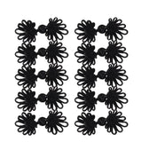 Maxbell 5 Pairs Chinese Frog Knot Closure Buttons for Cloth Decor black