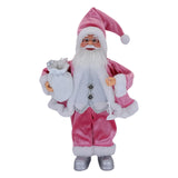 Maxbell 18Inches Santa Claus Figurine Standing Santa Claus Doll for Celebration Pink
