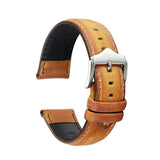 Max Watch Band Quick Release Cow Leather Wristwatch Strap 20mm 22mm Yellow 20mm
