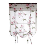 Max Floral Design Roman Short Window Curtain Sheer Voile #2 Pink 100x160cm