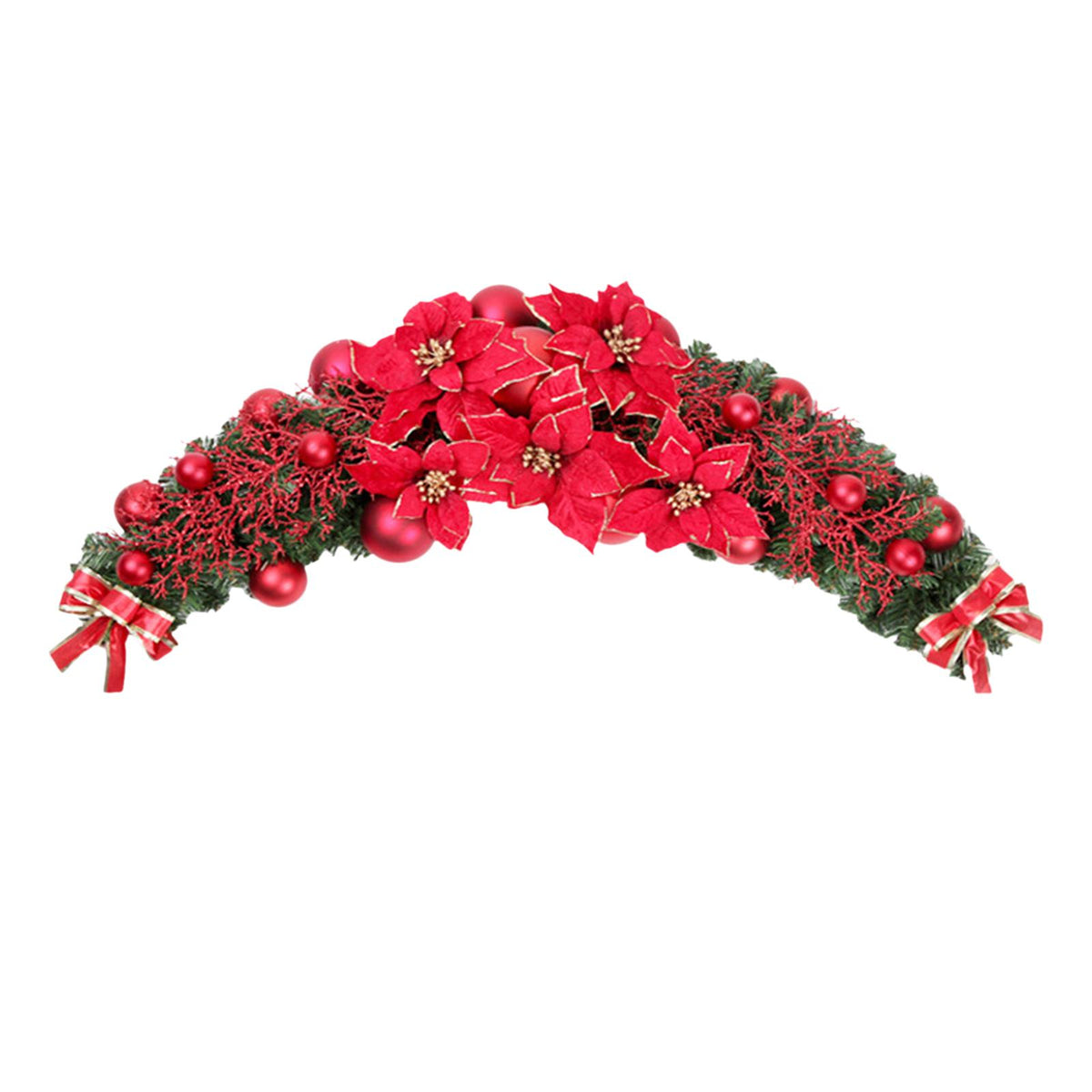 Maxbell Wedding Arch Flowers Green Leaves Floral Swag for Backdrop Festival Ceremony Red