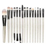 Maxbell 15PC Makeup Brushes Beauty Applicator for Foundation Blending Powder Silver