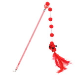 Maxbell Cat Teaser Interactive Toy Exercising IQ Improving Funny Teasing Wand Red