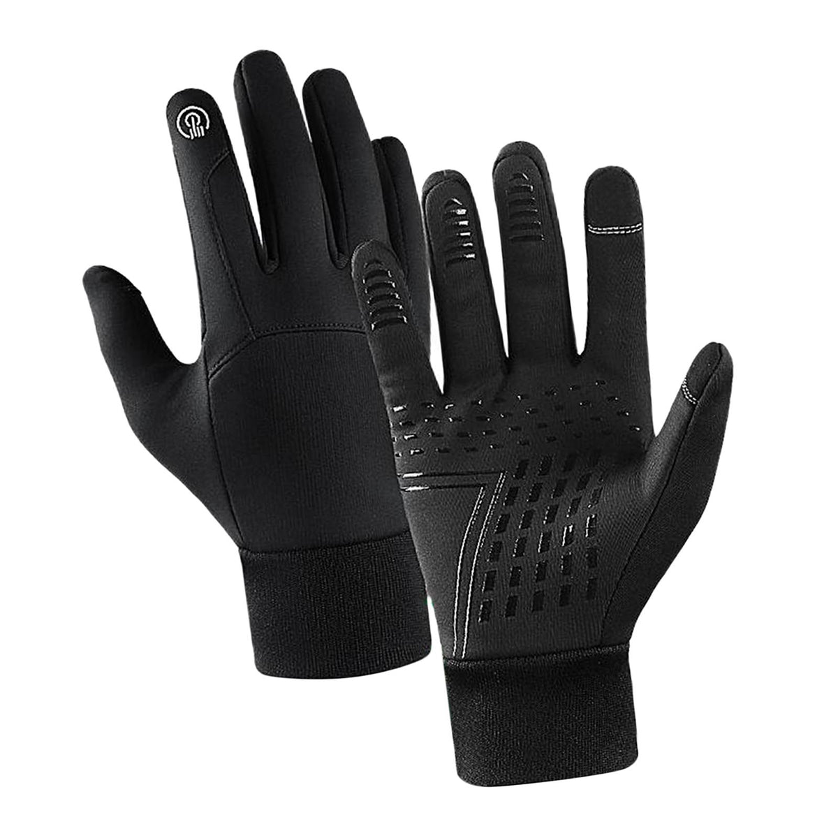 Maxbell Men Winter Touch Screen Comfortable Full Finger for Biking Outdoor Black Large
