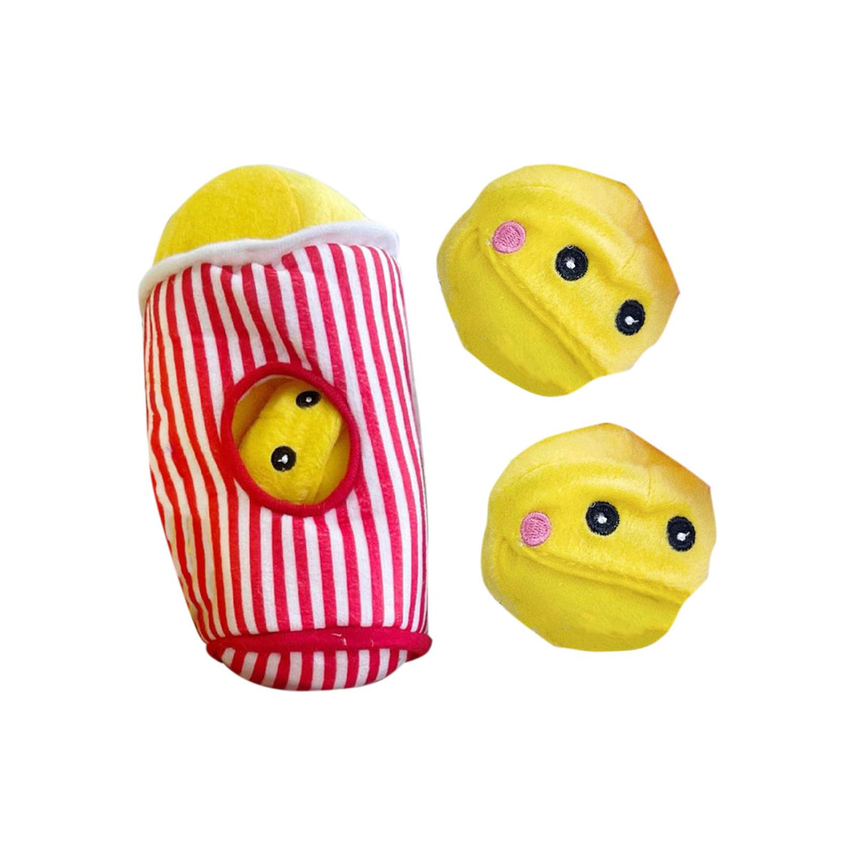 Maxbell Dog Puzzle Toy Multifunctional Play Pet Sniff Toys Increase IQ Plush Dog Toy Popcorn Shape