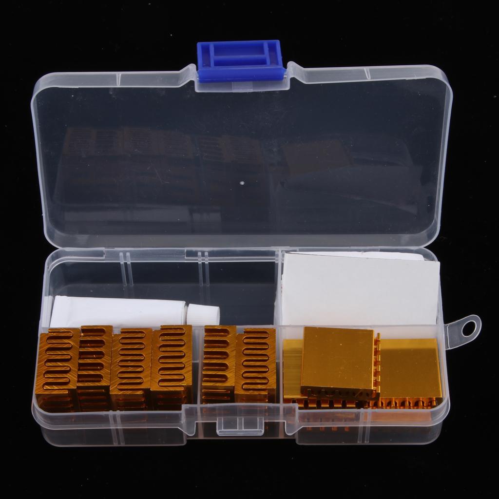 Max Aluminum Heat Sink Kit, CPU GPU VGA RAM LED IC Chip Heatsink Cooler Set