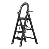 Maxbell Steel Folding Ladder Stepladder Non Slip for Indoor Outdoor Kitchen Adults Black 4 Step