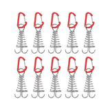 Maxbell 10Pcs Tent Stakes Deck Anchor Peg Spring Buckle Tent Accessories for Outdoor Red