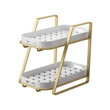 Maxbell Storage Rack 2 Tiers with Removable Drain Tray for Cups Seasoning Jar Mug Small