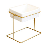Maxbell Desktop Rotating Ceramic Planter Succulent Pot with Metal Stand Holder Gold