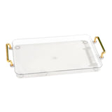 Maxbell Decorative Tray Rectangle Tray with Handles for Living Room Kitchen Bathroom transparent