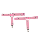 Max Womens Heart Decor Sexy Garters Adjustable Leg Strap Garters Suspenders Pink