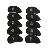 Maxbell 10Pcs Meshy Golf Iron Head Covers Lightweight Embroidered Club Label Premium