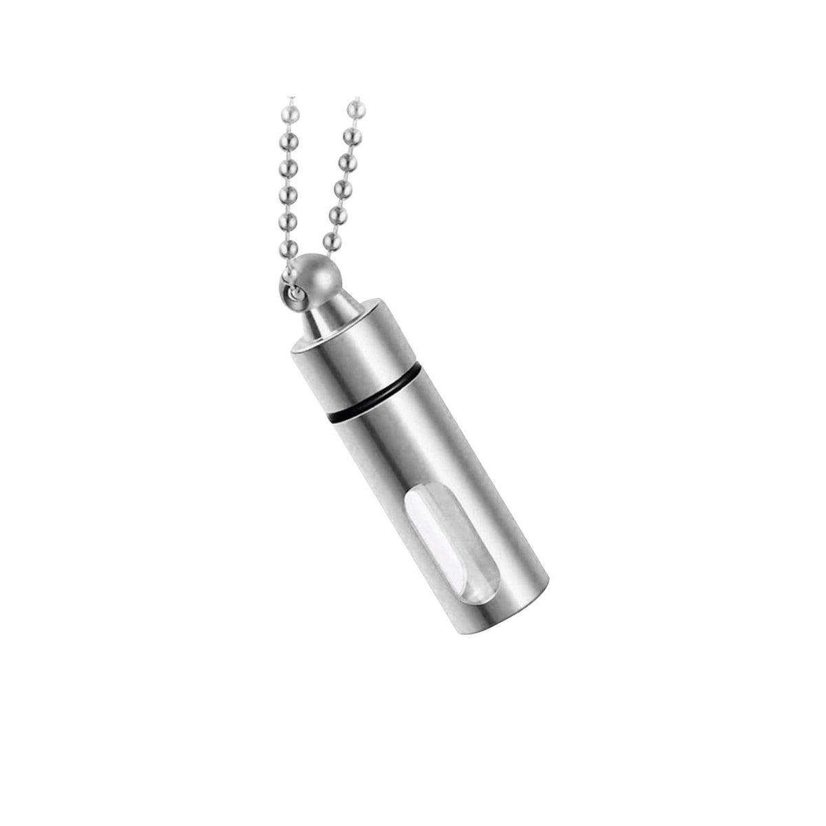Maxbell Cremation Urn Necklace Keepsake Pendant Container for Private Items Hair Men Argent