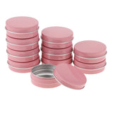 10x 60ml Round Aluminum Cosmetics Cream Empty Lip Balm Containers Jars Tin Pink