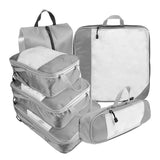 Maxbell 6x Luggage Suitcase Organizer Space Saving Travel Compression Packing Cubes Gray