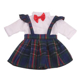 Max For 18in American Doll Plaid Skirt Shirt Suit Doll Costume Outfit Soft Blue