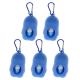 Max 5 Pcs Dog Pooper Bags Pet Dog Poop Dispenser Box Disposable Waste Bag Blue