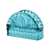 Maxbell Facial Napkin Box Cover Ornament Multifunction for Restaurant Desktop Office Petal shape blue