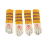Max 4pcs Knit Furniture Feet Socks Chair Leg Floor Protector Covers Strip-Yellow