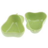 Maxbell 1 Pair Small Ceramic Bowl Pet Hamster Rabbit Feeding Bowl Pear_Green