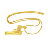 Maxbell Trendy Gun Pendants Long Chain Necklace Punk Fashion Jewelry Hip Hop Gifts