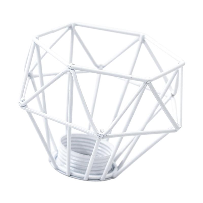 Maxbell Modern Lampshade Metal Light Cage for Living Room Dining Room Farmhouse White