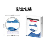 Maxbell Moving Sand Art Picture Night Light 3D Dynamic Display for Living Room Blue