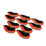 Maxbell 10Pcs Golf Irons Head Cover Set with Transparent View Windows Replacement black and orange