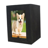 Maxbell Pet Cremation Urn for Dogs Cats Ashes Photo Frame Casket Memorial Keepsake Black