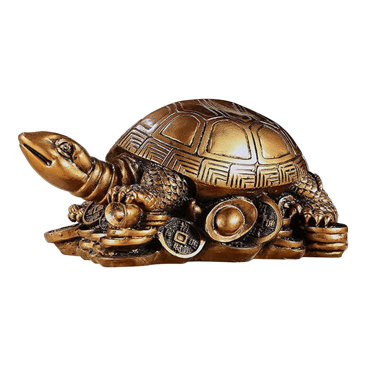 Maxbell Resin Turtle Statue Collectable Table Art Ornament for Cabinet Hotel Decor Bronze