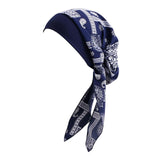 Maxbell Soft Women Turban Head Wrap Hat Sleep Turbans Cap Headband Girls Hair Cover Dark Blue