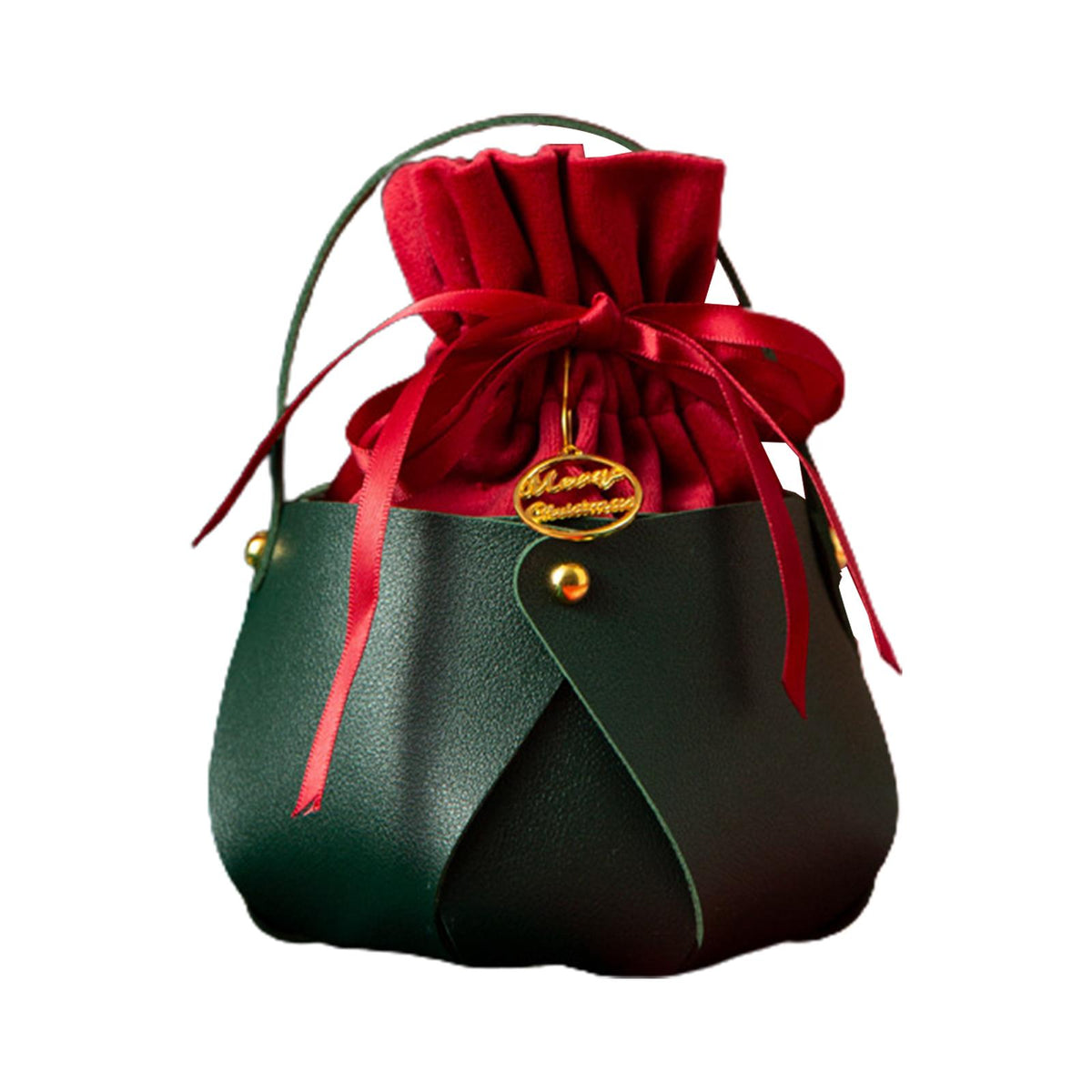 Maxbell Candy Bag Santa Velvet Gift Bags for Holiday christmas Tree Green