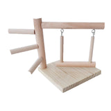 Maxbell Parrots Perch Wooden Gym Stand Bird Swing Climbing Ladder Handmade Sturdy
