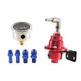 Maxbell Adjustable Fuel Pressure Regulator with Gauge High Performance Red