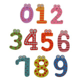 Maxbell 10pcs Multicolored Wooden Number Magnets 0-9 Refrigerator Magnets Kids Toy