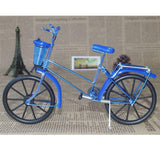 Maxbell 1:10 Aluminum Bike Model Bicycle with Basket Handicraft Toy Blue