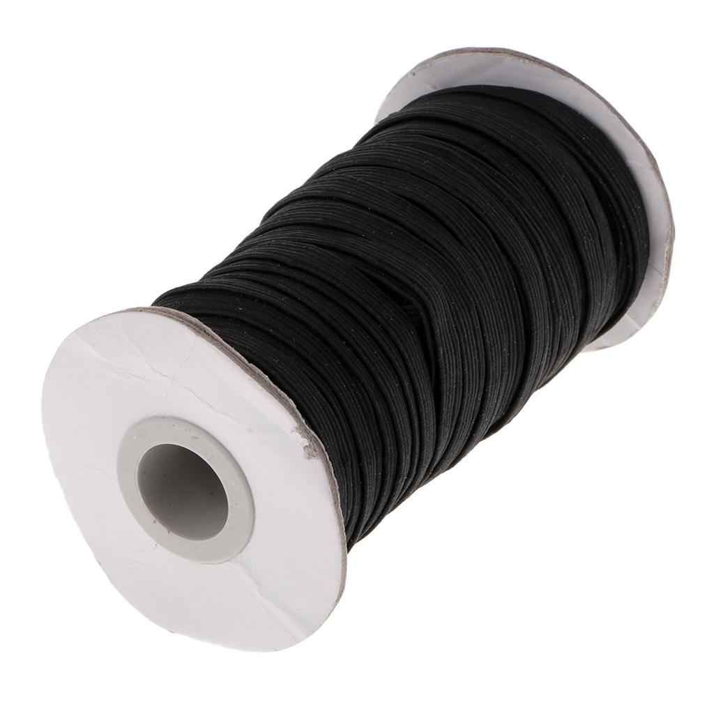 Maxbell 125yd Elastic Stretch Cord for Clothes Dress Sport Pants Sewing Trim Black
