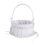 Maxbell Wedding Flower Girl Basket Comfortable Handle for Banquet Rose Edge