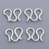 Maxbell 925 sterling silver jewelry clasp w shape hook buckles link connectors  8mm