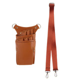 Maxbell PU Leather Hair Scissor Holster Bag Pouch Holder with Waist Belt Light brown