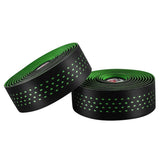 Maxbell 2Pcs Bicycle Handlebar Tape PU Leather Fishing Rod Wrap End Plugs Green